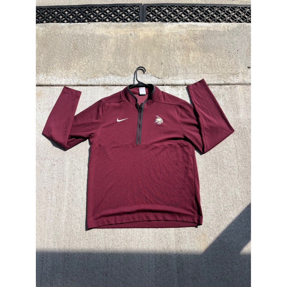 Nike Texas State Bobcats Dri-FIT Quarter Zip Pullover Maroon Mens Large